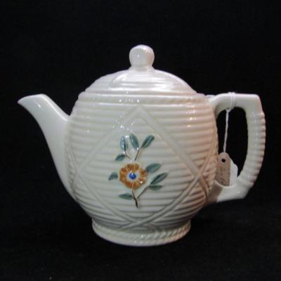 Pair of Ribbed Teapots by Porcelier- Dainty Flowers (#72)