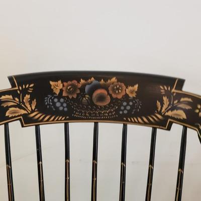 Antique Black Laquer Stencil rocking chair #1