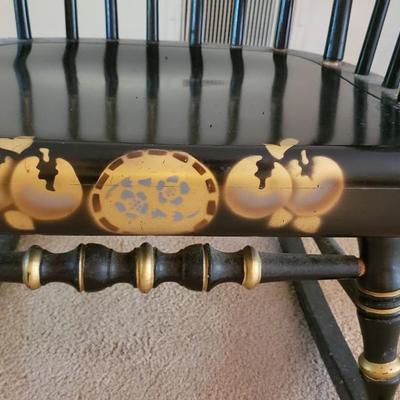 Antique Black Laquer Stencil rocking chair #1
