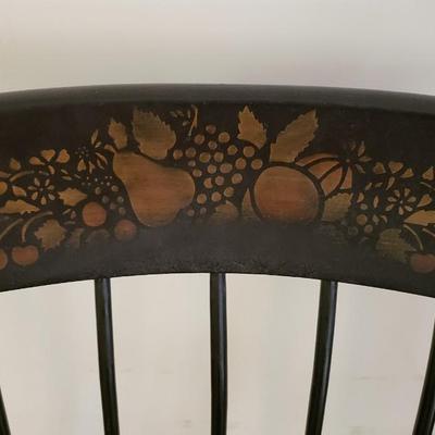 Antique Black Lacquer  Stencil rocking chair #2