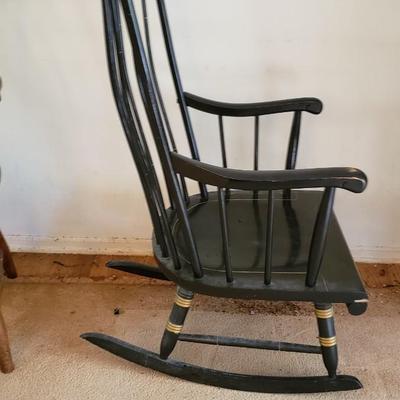 Antique Black Lacquer  Stencil rocking chair #2