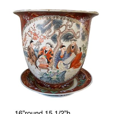 16â€ Round Asian Planter with Dish