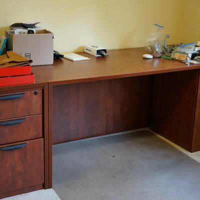 COMPLETE WALL OFFICE DESK W/FILE DRAWERS/ VERY NICE CONDITION, SUPER FOR SEWING ALSO