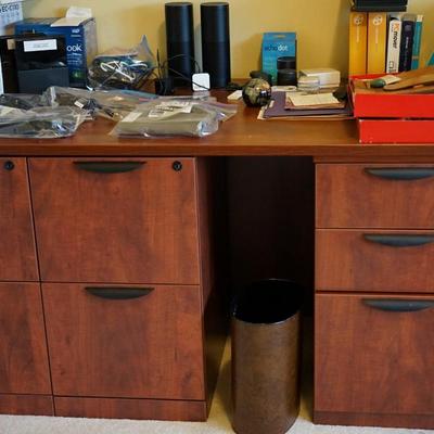 COMPLETE WALL OFFICE DESK W/FILE DRAWERS/ VERY NICE CONDITION, SUPER FOR SEWING ALSO