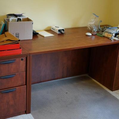 COMPLETE WALL OFFICE DESK W/FILE DRAWERS/ VERY NICE CONDITION, SUPER FOR SEWING ALSO