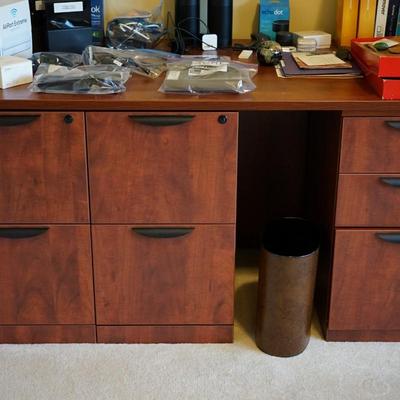 COMPLETE WALL OFFICE DESK W/FILE DRAWERS/ VERY NICE CONDITION, SUPER FOR SEWING ALSO
