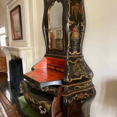 Beautiful Bombay Black and Gold Leaf Secretary
