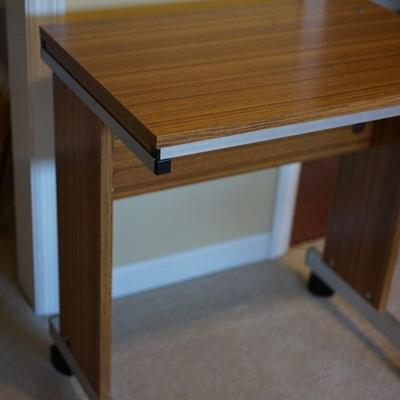 NICE SMALLER OFFICE TABLE FOR PRINTER OR LAPTOP WORK / KEVI JORGEN RASMUSSEN PLYWOOD MCM STYLE ADJUSTABLE CHAIR