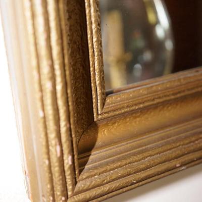 EXTRA LARGE WALL MIRROR WITH GOLD TONE PAINTED FINISH, CIRCA EARLY 1900'S