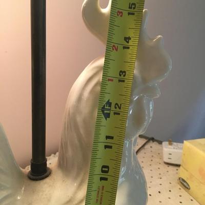 White rooster Ceramic lamp Large