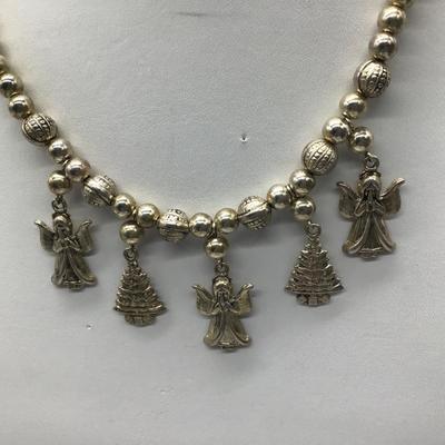 Silertone Holiday Charm Necklace