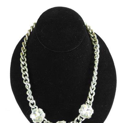 Large faux diamond necklace