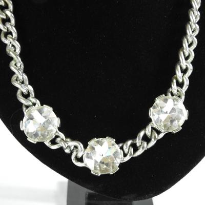Large faux diamond necklace