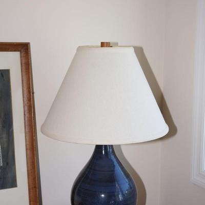 MARSHALL STUDIOS MARTZ MCM POTTERY TABLE LAMP IN BLUE TONES
