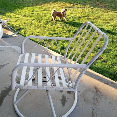 LOT 81  PATIO FURNITURE WITH 4 SWIVEL, ROCKING CHAIRS
