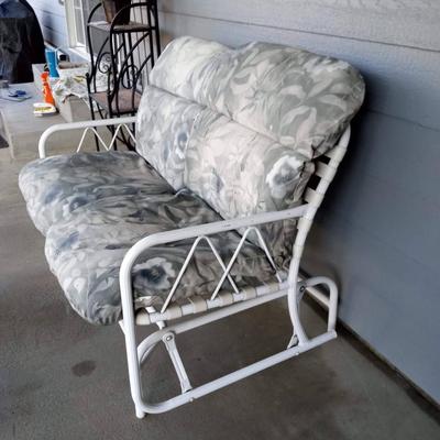 LOT 82 PATIO GLIDER WITH CUSHIONS