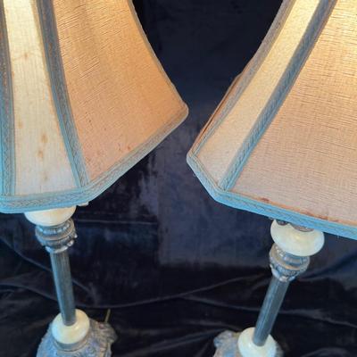 Pair of Metal and Stone Lamps  (BB-JM)