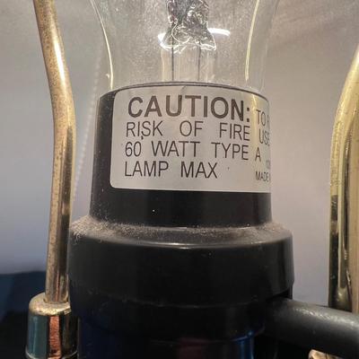 Pair of Metal and Stone Lamps  (BB-JM)