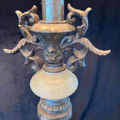 Pair of Metal and Stone Lamps  (BB-JM)