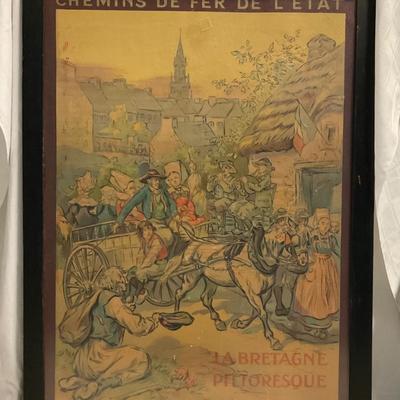 INV #15: Paul Kauffman (French, 1849-1940) "La Bretagne Pittoresque" travel poster, H 41" x W 29"