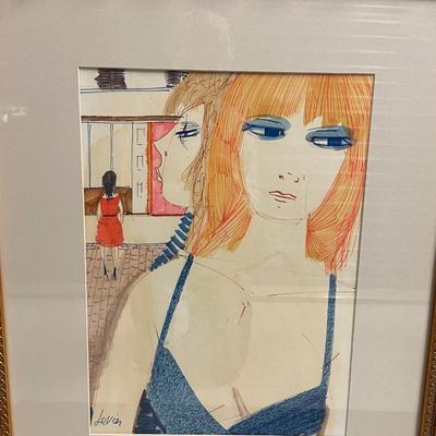 INV #37: Charles Levier "French Street Scene" C. 1960s, H 15.5" x W 10.5", with certificate of authenticity