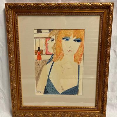 INV #37: Charles Levier "French Street Scene" C. 1960s, H 15.5" x W 10.5", with certificate of authenticity