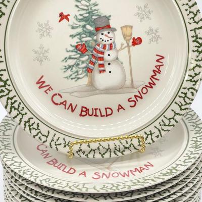 â€œWE Can Build A Snowmanâ€ ~ Ten (10) Plate Set