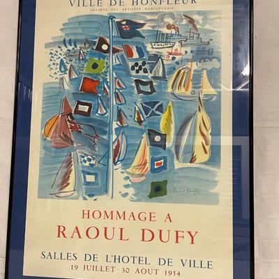 INV #95: Ville De Honfluer "Hommage a Raoul Dufy" Poster, 1954. H 29" x W 20"
