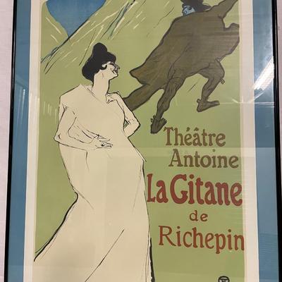 INV #98: Theatre Antoine "La Gitane de Richepin" art deco poster, H 28" x W 20"