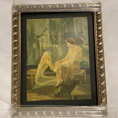 INV #111: Artist unknown, Dancers preparing for show, H 25" x W 19"