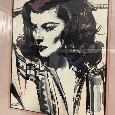 INV #113: Katharine Hepburn Pop Art portrait H 19" x W 15"