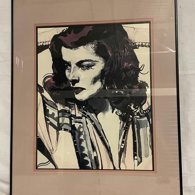 INV #113: Katharine Hepburn Pop Art portrait H 19" x W 15"