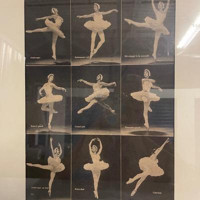 INV #114: Vintage poster of ballet positions, H 14" x W 10"
