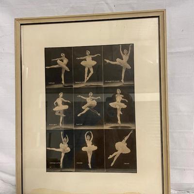 INV #114: Vintage poster of ballet positions, H 14" x W 10"