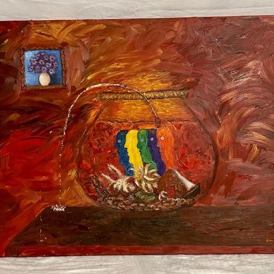 INV #178: Cheryl A. Colin "Living in a Fishbowl", 1999, H 30" x W 40"