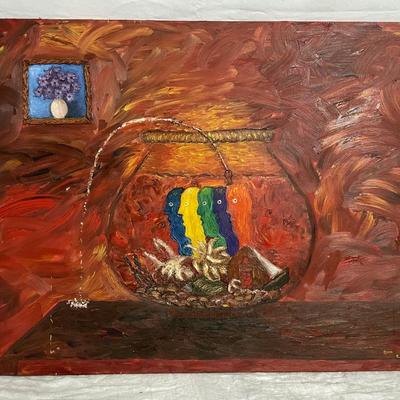 INV #178: Cheryl A. Colin "Living in a Fishbowl", 1999, H 30" x W 40"