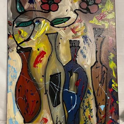 INV #185: Gino Savarino original "Abstract Taste of Wine", H 30" x W 24"