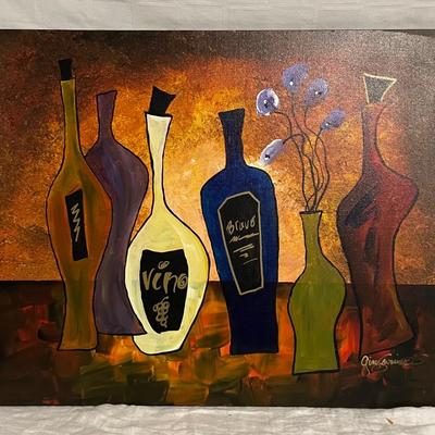 INV #186: Gino Savarino original "Vino e Fiore", H 24" x W 30"
