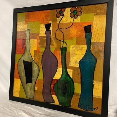INV #190: Gino Savarino original "The Wine Collage", H 24" x W 24"