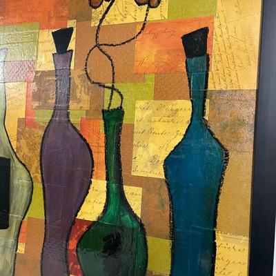INV #190: Gino Savarino original "The Wine Collage", H 24" x W 24"