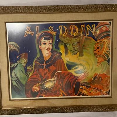 INV #213: Vintage "Aladdin" theater poster, C. 1930s, H 29" x W 39"
