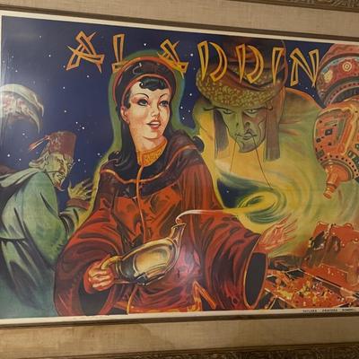 INV #213: Vintage "Aladdin" theater poster, C. 1930s, H 29" x W 39"