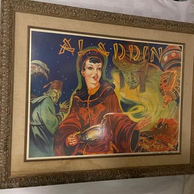 INV #213: Vintage "Aladdin" theater poster, C. 1930s, H 29" x W 39"
