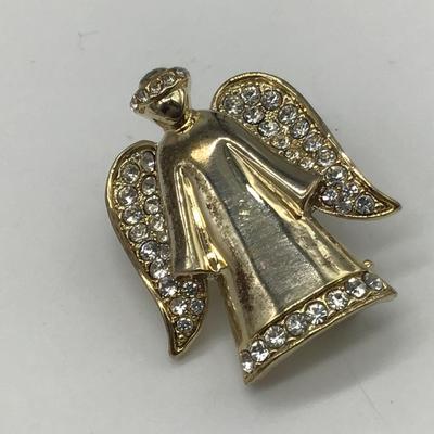 Vintage Monet Rhinestone Angel pin