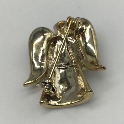 Vintage Monet Rhinestone Angel pin