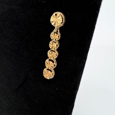 14K ~ Gold 1â€ Drop Earrings