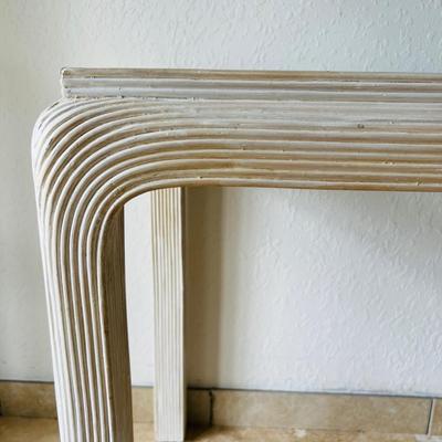 White Wood and Glass Console Table  (D-JM)