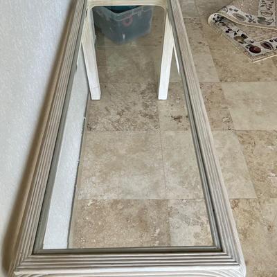 White Wood and Glass Console Table  (D-JM)