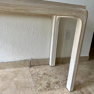White Wood and Glass Console Table  (D-JM)