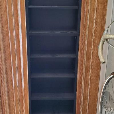 Black book shelf / DVD holder - tall and narrow